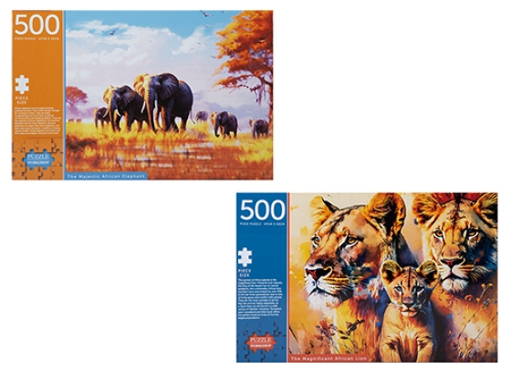 SH09507 JIGSAW 500 PCE ANIMALS 2 ASST