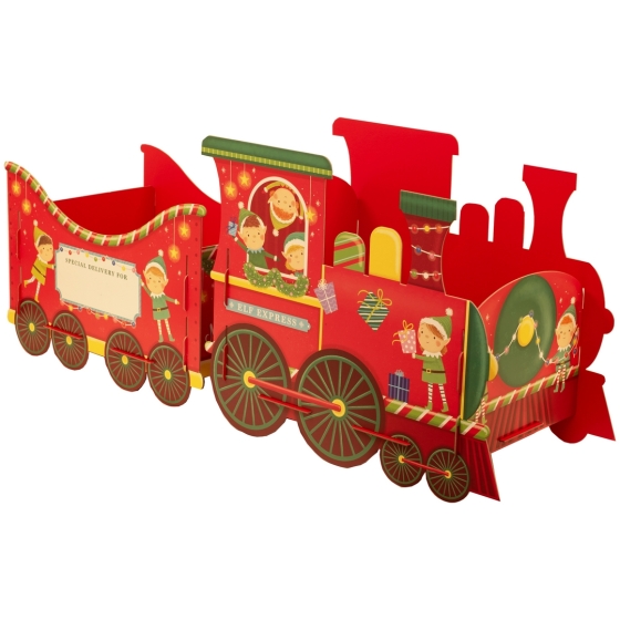 GIFT BOX LARGE ELVES TRAIN W/STICKERS