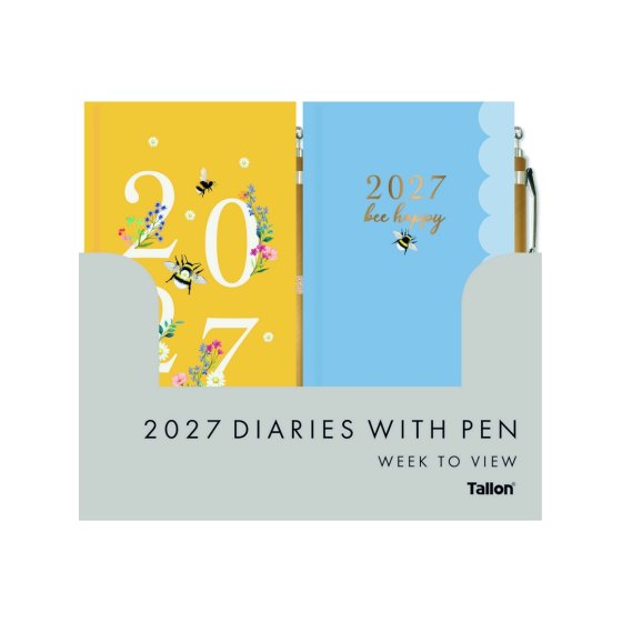 DJ0703 2027 DIARY SLIM WITH PEN BOTANICALS