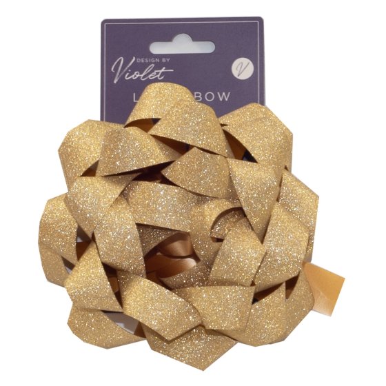 BOW LARGE GOLD GLITTER
