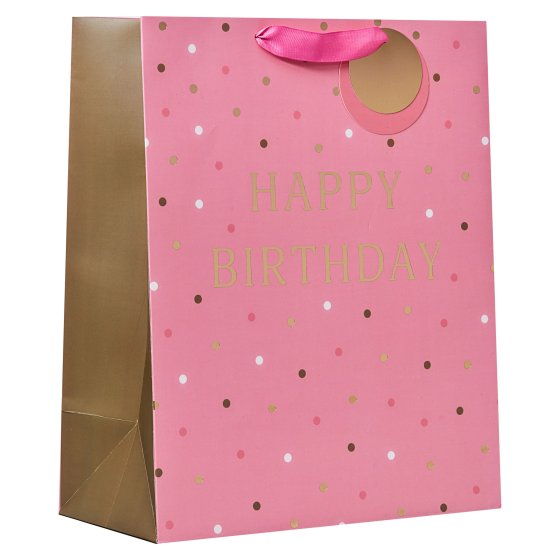 SH14212 GIFT BAG HAPPY BIRTHDAY PINK L