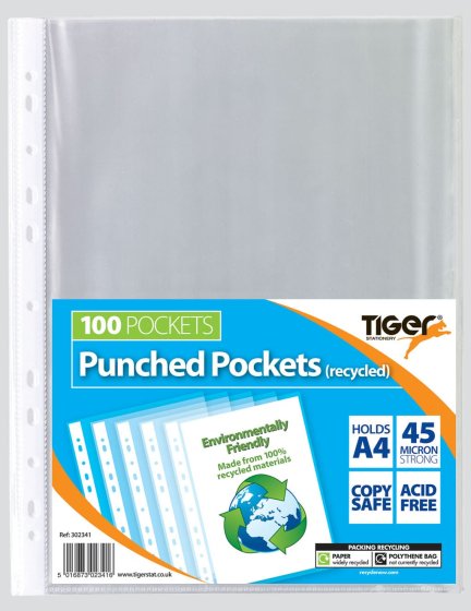 SJ03007 PUNCHED POCKETS RECYCLED 100S