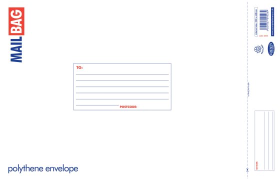 CH1919 SH00409 MAIL BAG TOUGH PLASTIC LARGE