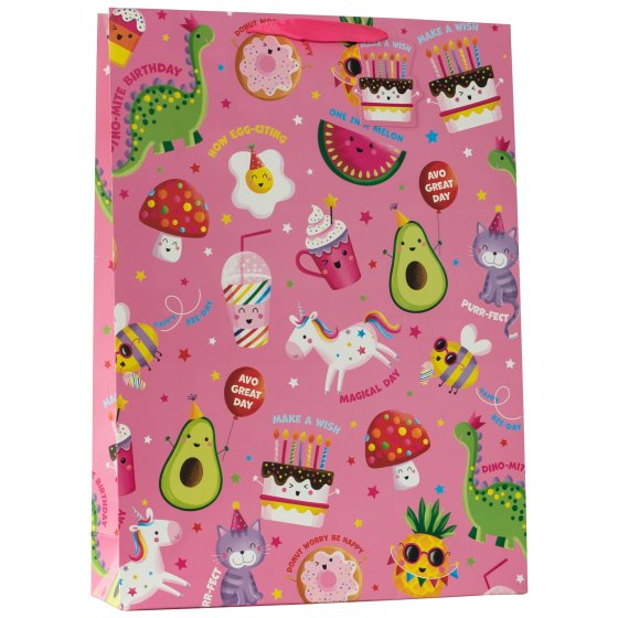 NEW FOR 2024 SG12735 GIFT BAG PARTY TIME PINK EXTRA