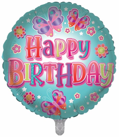 BALLOON 18IN FOIL BIRTHDAY FEMALE TEXT