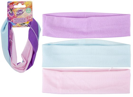 HEADBAND STRETCHY XOXO 3 ASST