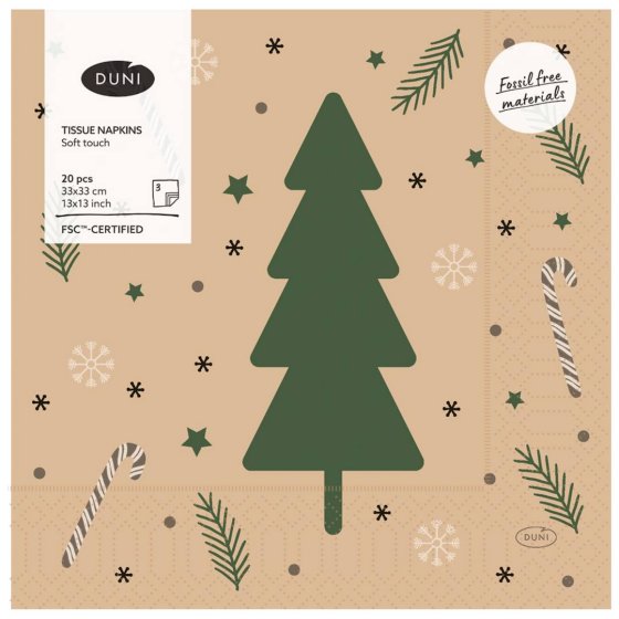 XH6806 NAPKINS NAT YULETIDE 3 PLY