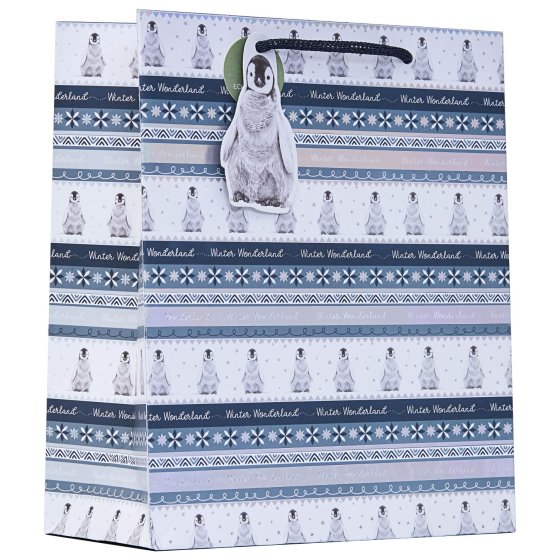 XH2415 GIFT BAG PENGUIN FAIRISLE M