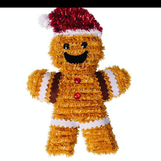 PLAQUE TINSEL GINGERBREAD MAN
