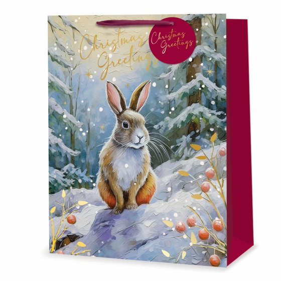 XH3104 GIFT BAG LUX TRAD RABBIT XL