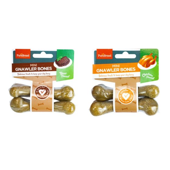 DOG TREATS MINI GNAWLER BONES 2PK 40G X 2