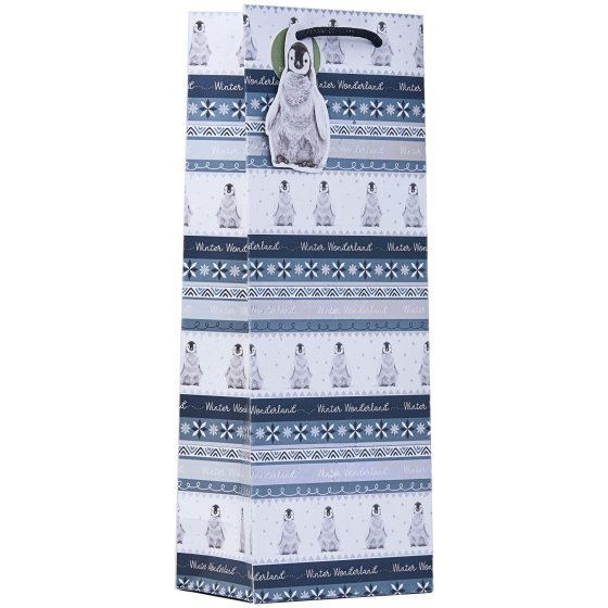 XH2416 GIFT BAG PENGUIN FAIRISLE L