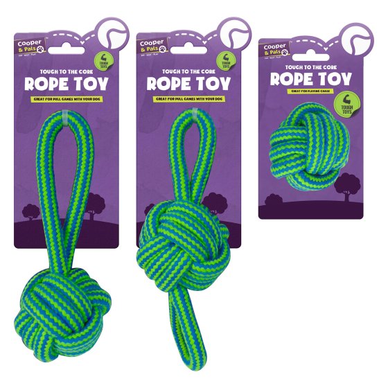 PET TOY SM KNOTTED BALL ROPE