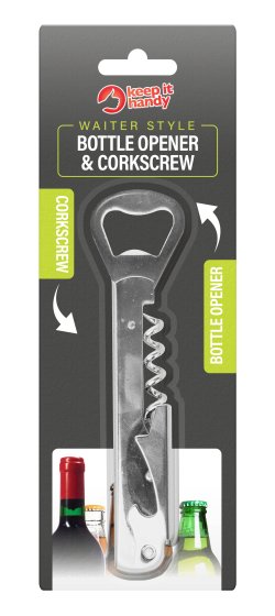 BOTTLE OPENER CORKSCREW CLIPSTRIP