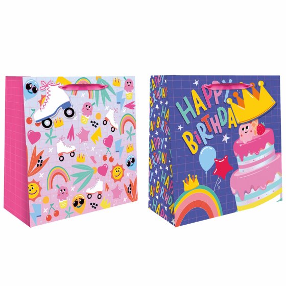 NEW FOR 2024 SG12744 GIFT BAG GIRLS ICONS SQUARE JU