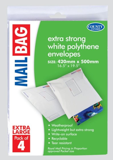CJ0210 SJ00204 MAIL BAG 4 XL POLY 420X500
