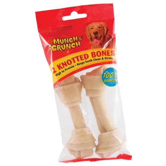 KNOTTED BONES NAT 2 PC DOG TREAT