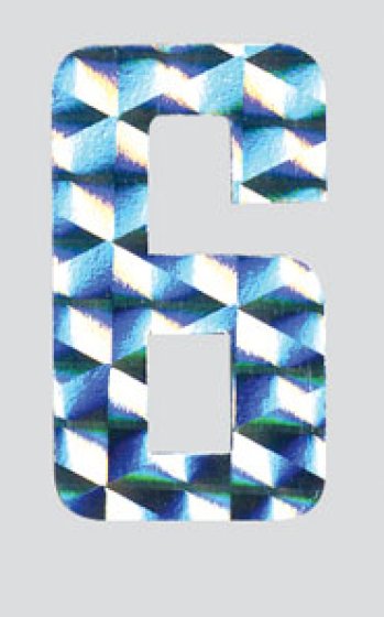 SH12234 HOLOGRAPHIC NUMERALS NO6