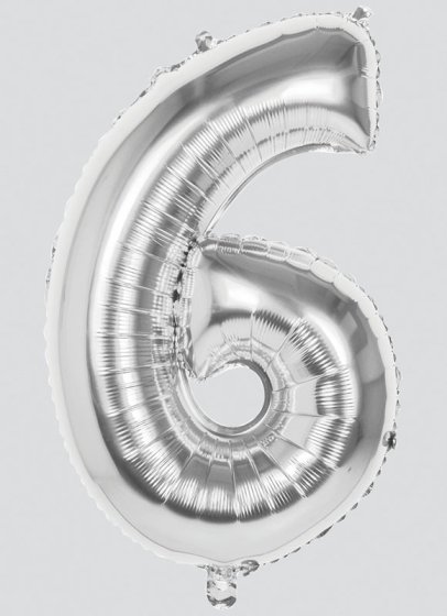 SG11235 BALLOON 86CM SILVER NO 6 FOIL