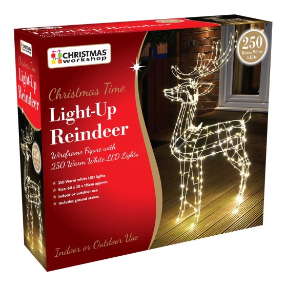 XH4401 LIGHT UP 250 LED REINDEER 115C