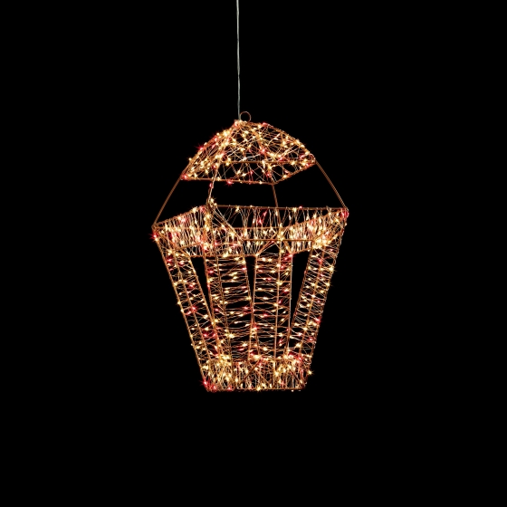 600 LED TWINKLING ROSE GOLD LANTERN 45CM