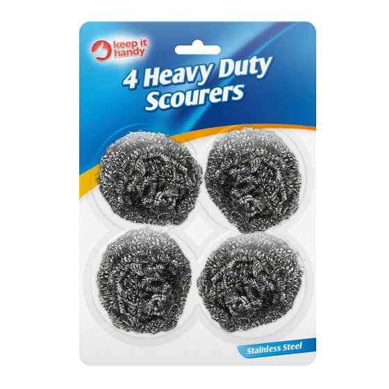 SCOURERS HD SPIRAL STEEL 4PK