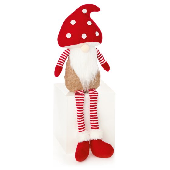 XG4304 GONK 53CM SITTING MUSHROOM WITH DANGLY LEGS