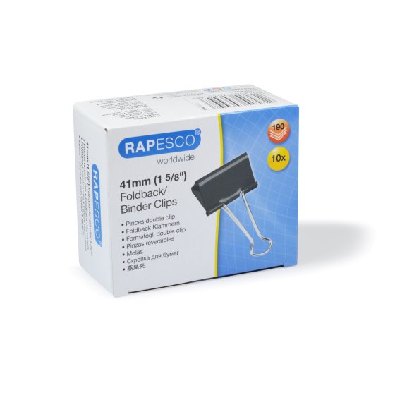 SH04818 FOLDBACK CLIPS 41MM BLACK 10S