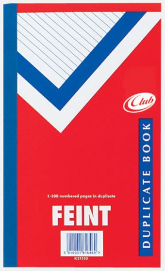 SH02801 DUPLICATE BOOK FEINT 8 X 5