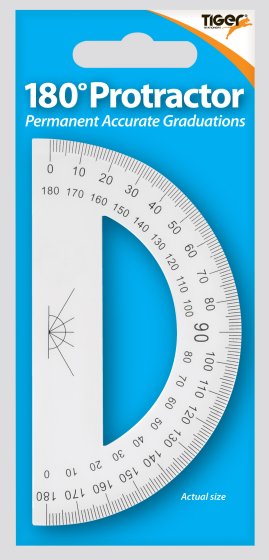 SH06403 PROTRACTOR 180 DEGREE HANG PAC