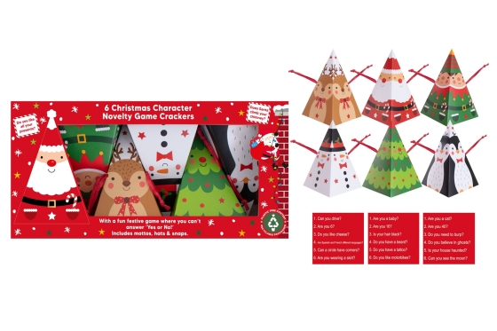 NOVELTY CHARACTERS CRACKERS 6PACK
