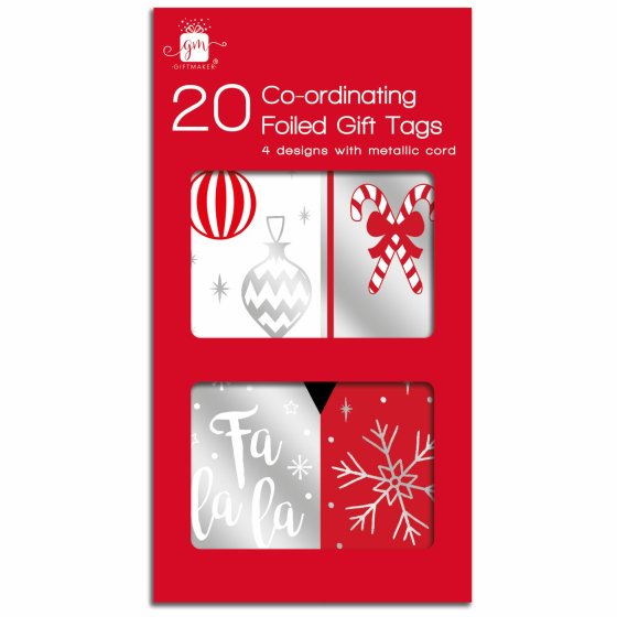 XH1304 TAGS 20PK CO ORD RED N WHITE