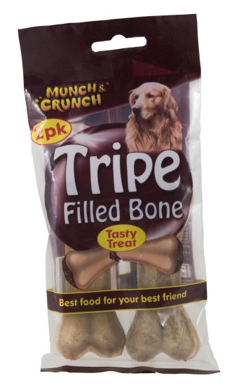 2 PACK TRIPE FILLED BONE DOG TREAT