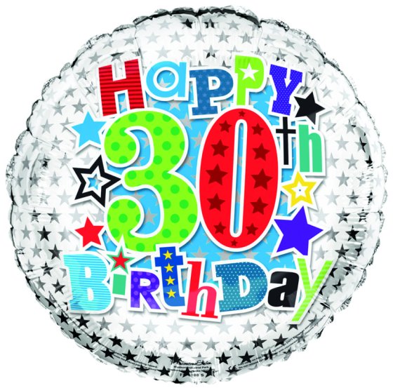 SH12827 BALLOON 18IN FOIL AGE 30 MALE