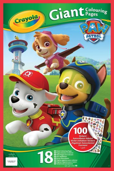 CRAYOLA PAW PATROL GIANT COLOURING PAGES W STICKERS