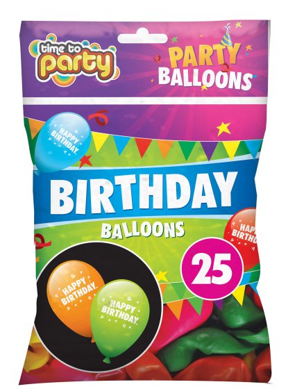 HAPPY BIRTHDAY BALLOONS 25PK