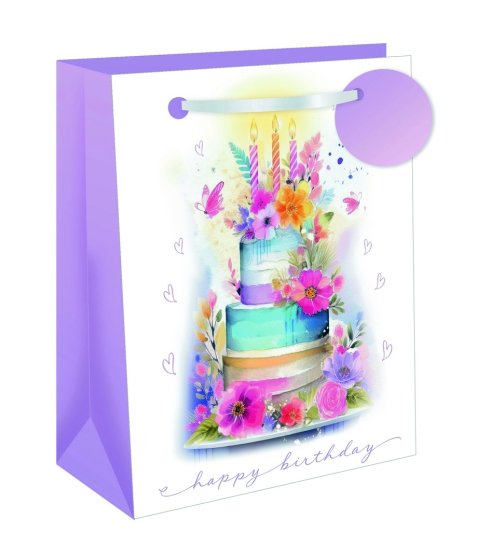 SJ15152 GIFT BAG FLORAL CAKE LARGE