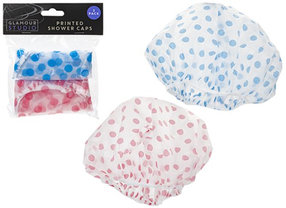 SHOWER CAPS GLAMOUR STUDIO 2PK