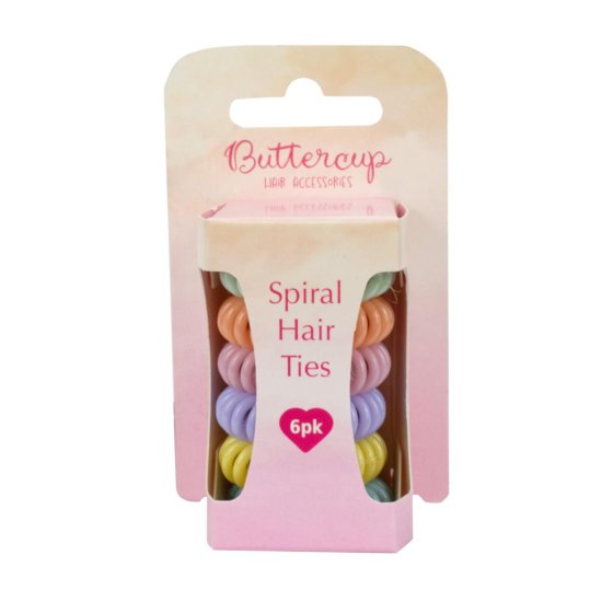 HAIR TIE SMALL SPIRAL ASST 6PK