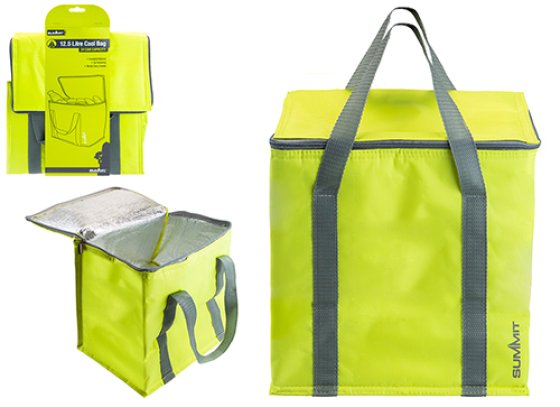 SUMMIT 12.5L COOLBAG W/CARRY HANDLE LIME/GREY COLOUR