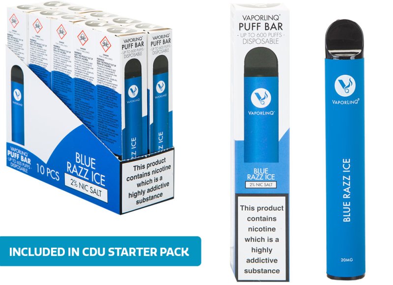 VAPORLINQ PUFF BAR BLUE RAZZ ICE Williams Direct