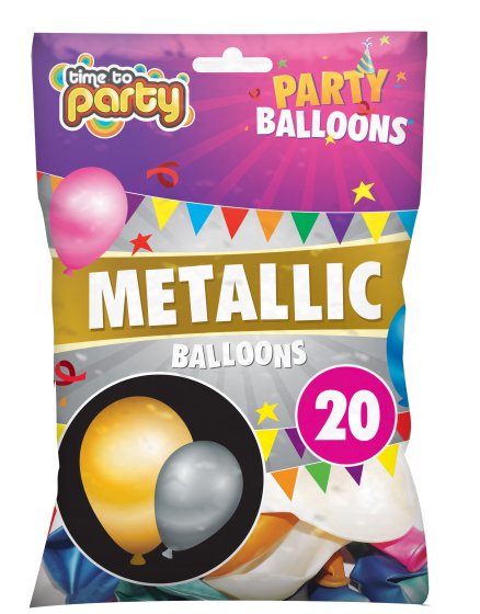 METALLIC BALLOONS 20PK