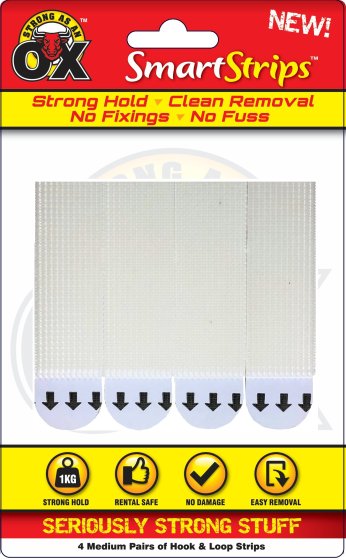 SH06113 HOOK N LOOP REMOVABLE STRIPS M