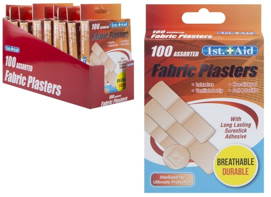 SJ11206 SJ11206 PLASTERS FABRIC 100PK ASST