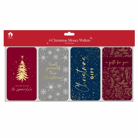XH0706 MONEY WALLETS GLAM 4 PK