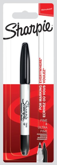 CH1005 SH07504 SHARPIE MARKER TWIN TIP BLACK