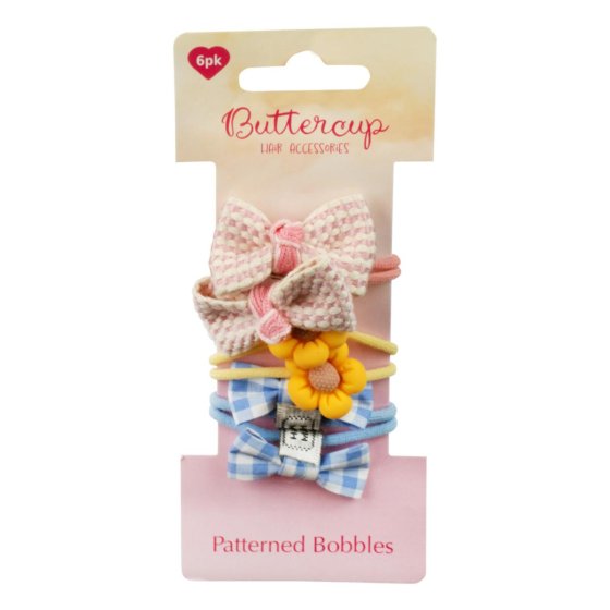 HAIR BOBBLES PATTERNED 6PK