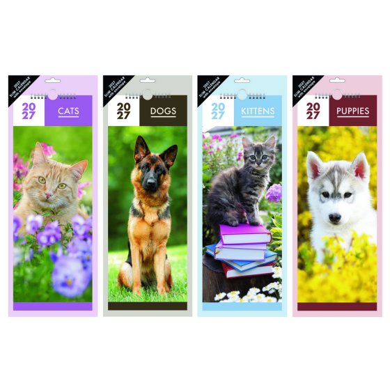DJ1205 2027 CALENDAR SLIM CATS N DOGS