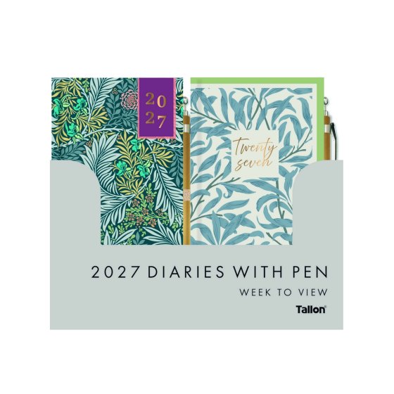 DJ0701 2027 DIARY SLIM WTV FLORAL WITH PEN