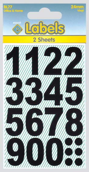 SH04108 VINYL NUMBERS BLACK 24MM